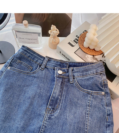 Korean minority design split A-line skirt fashion  5617
