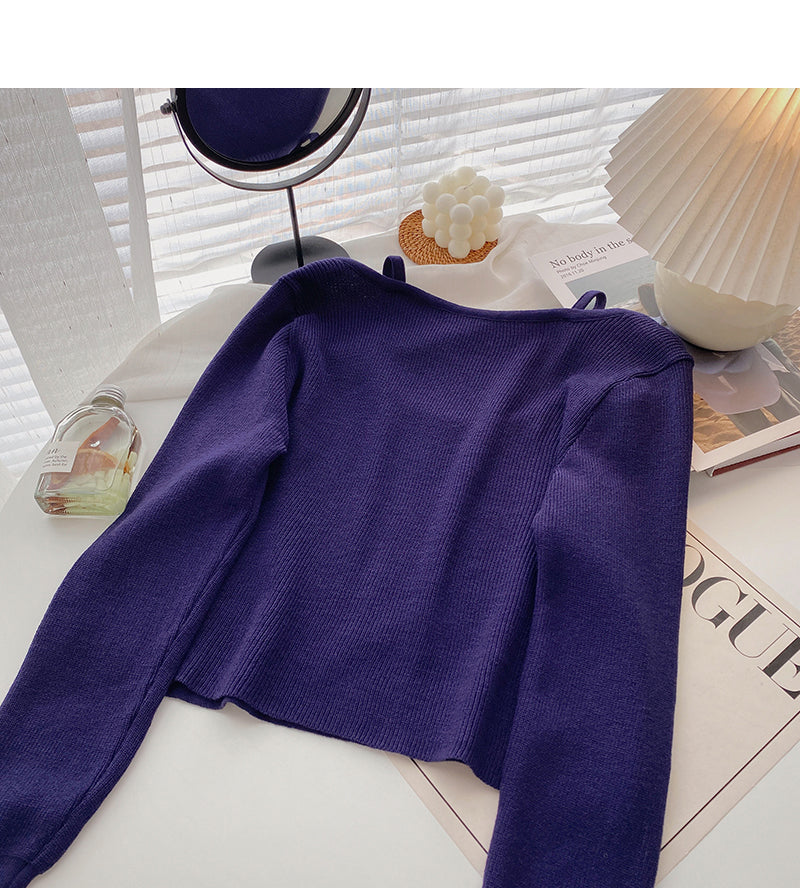 Vintage short contrast long sleeve T-shirt  6540