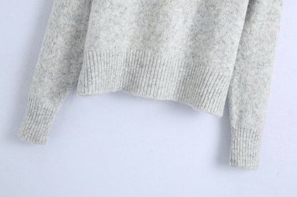 Simple style loose lazy stand collar sweater  7529