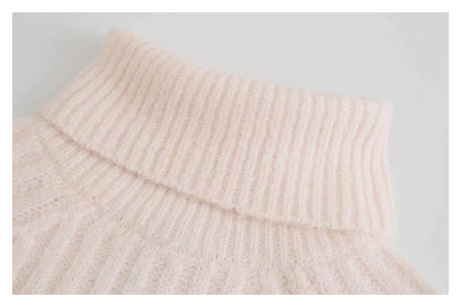 Versatile slim short rib turtleneck sweater  7474
