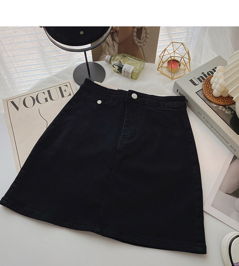 Retro casual denim high waist slim skirt fashion  5604