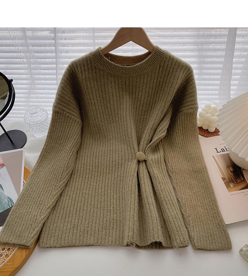 Korean minority design foreign style one button loose top fashion  5935