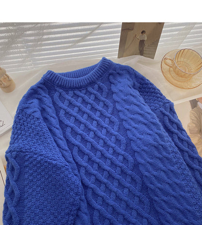 Korean design, loose and thin texture, versatile long sleeved sweater  6147