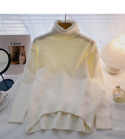 Lazy solid color retro minority long sleeve Pullover loose top  6642