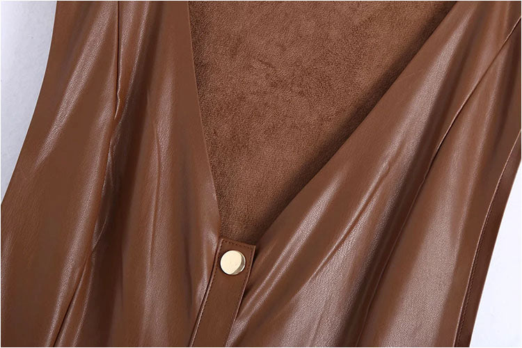 Sleeveless backless vest skirt knee length dress A-line skirt  7144