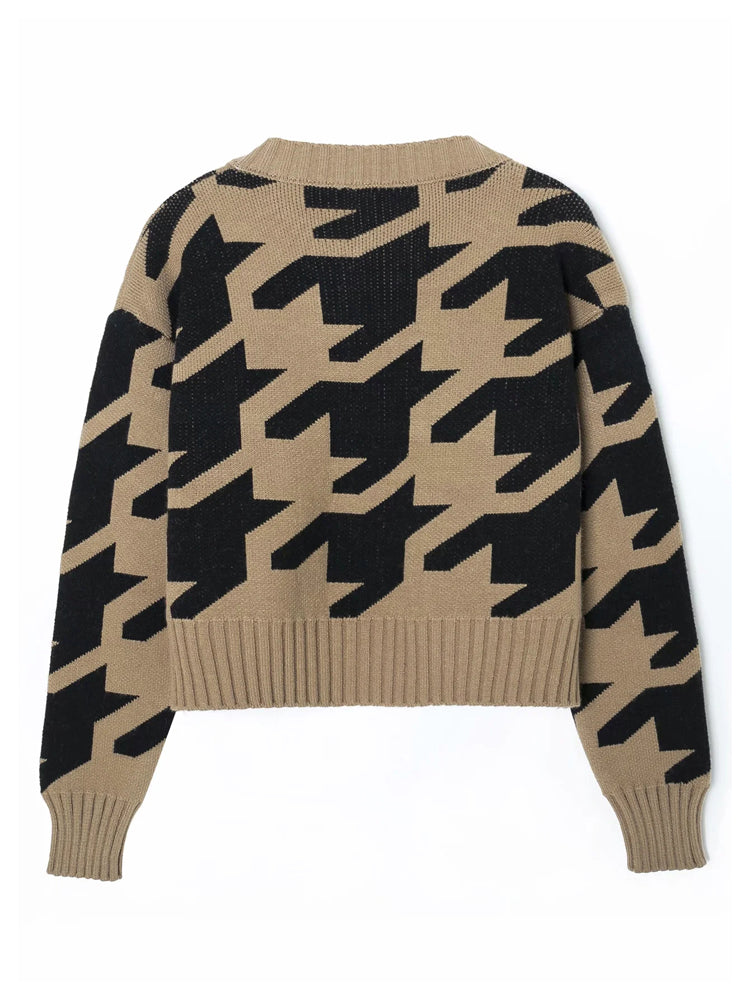 Crew neck Pullover Sweater blouse jacket female  7223