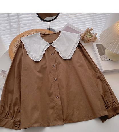 New Korean version of xiaozhonggang style casual loose top  6395