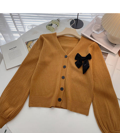 Korean minority design bow tie top fashion  6560