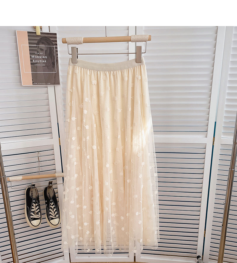 New Korean version of foreign style super fairy A-shaped long skirt  5803