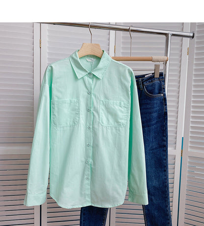 Solid shirt versatile casual design  6394