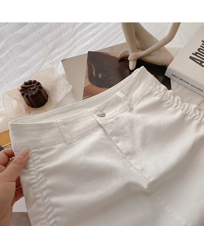 New Korean slim design A-line skirt with drawstring wrapped hip  5626