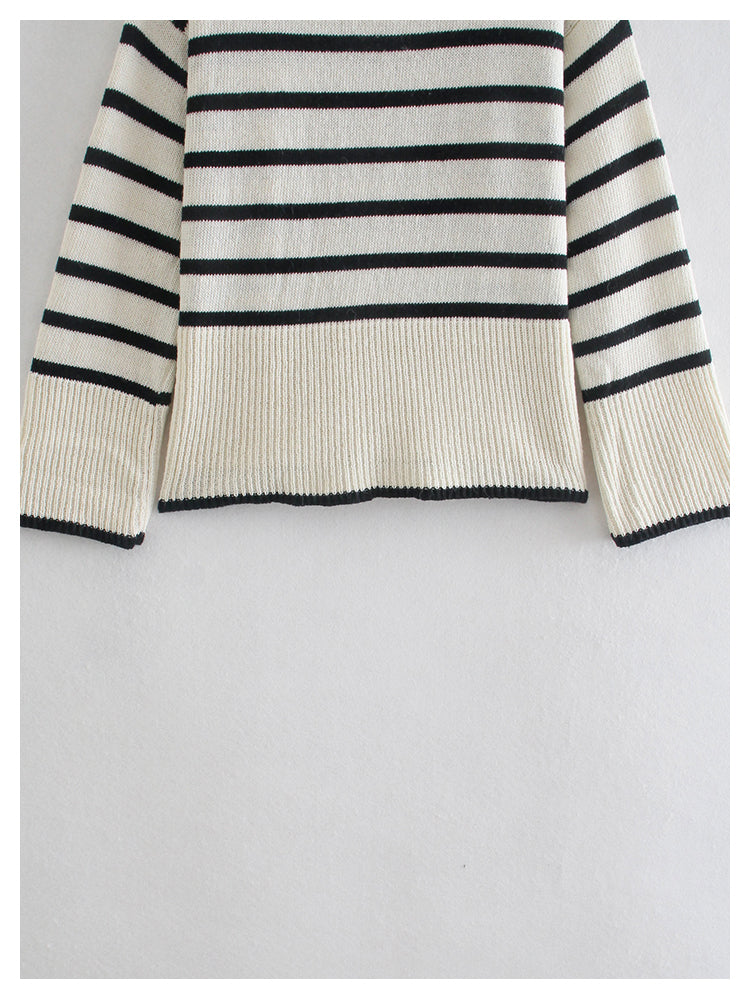 Niche design, foreign style, versatile long sleeved Knitted Top  7423