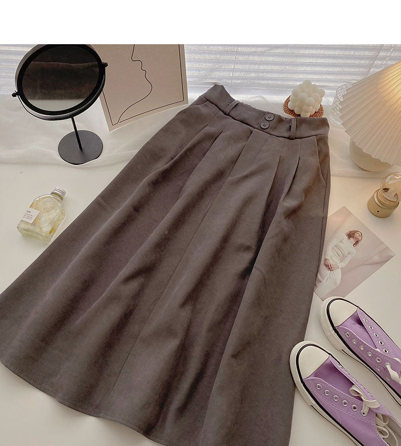 Skirt, women's solid color, versatile and simple  5716
