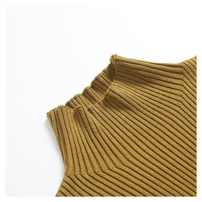 Simple basic versatile half high neck sweater  7527