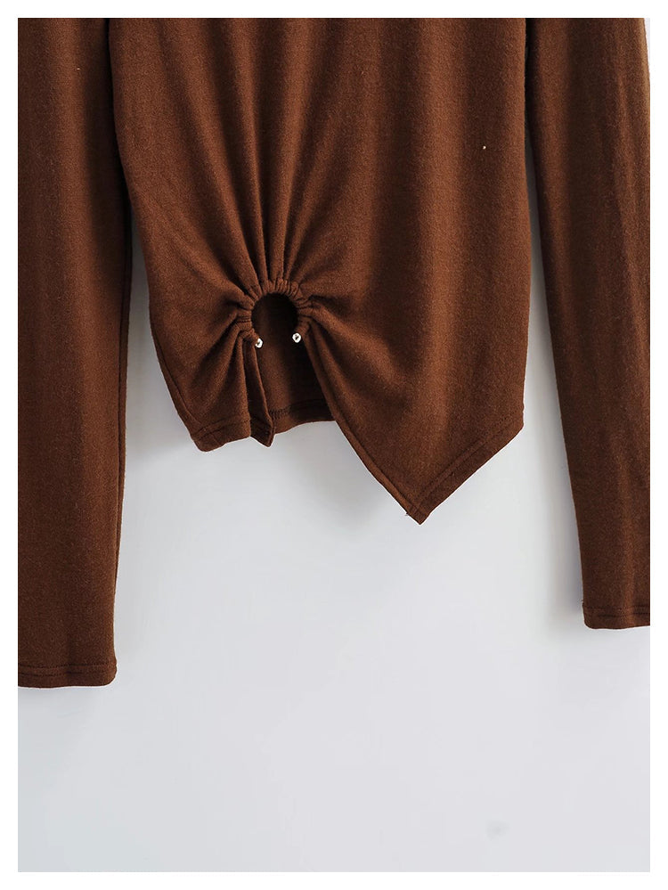 VDesign sense high neck sweater slim and short bottoming  7502