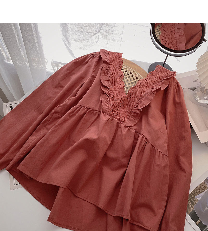 New top women's Korean design French doll shirt  6275
