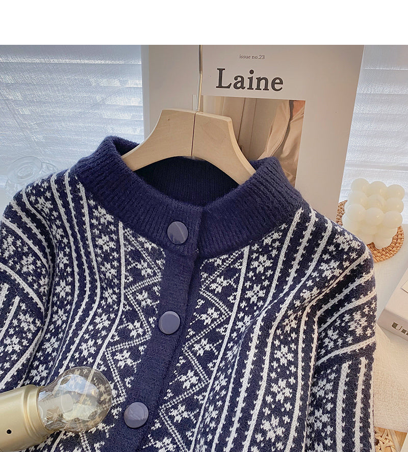 Vintage print shows thin long sleeved cardigan top fashion  5888