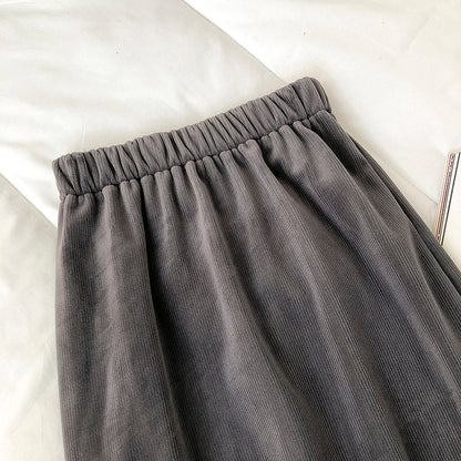 New slim and versatile flocked medium and long A-line skirt  5678