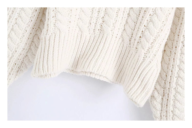 Vintage twist sweater hollowed out eight strand knitted sweater  7172