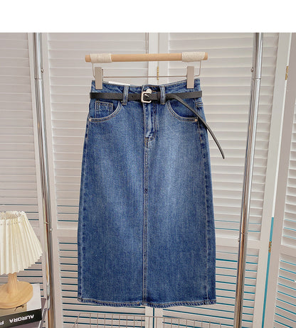 Versatile port style high waist split skirt  5820