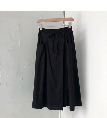 New Korean high waist bandage design medium length skirt  5682