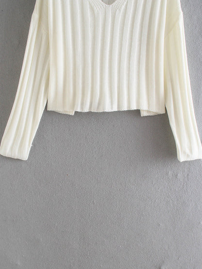 Lazy style retro versatile short Pullover Sweater Top  7519