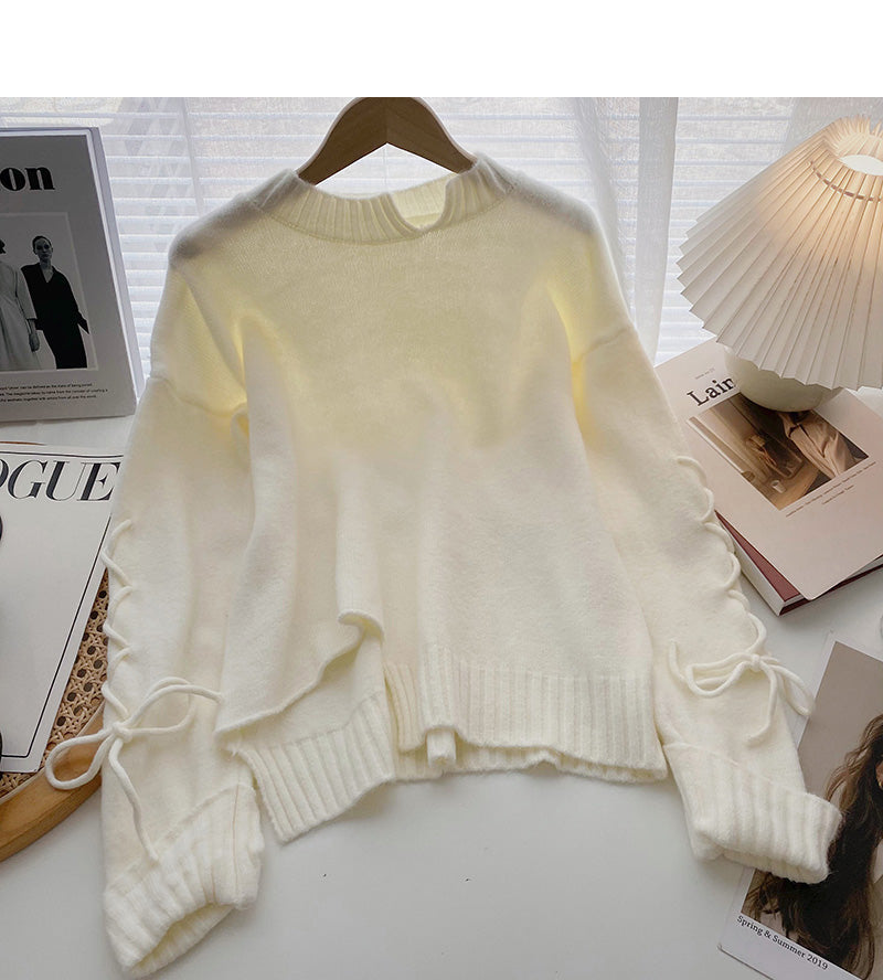 New Korean design drawstring slim Pullover Top  5974