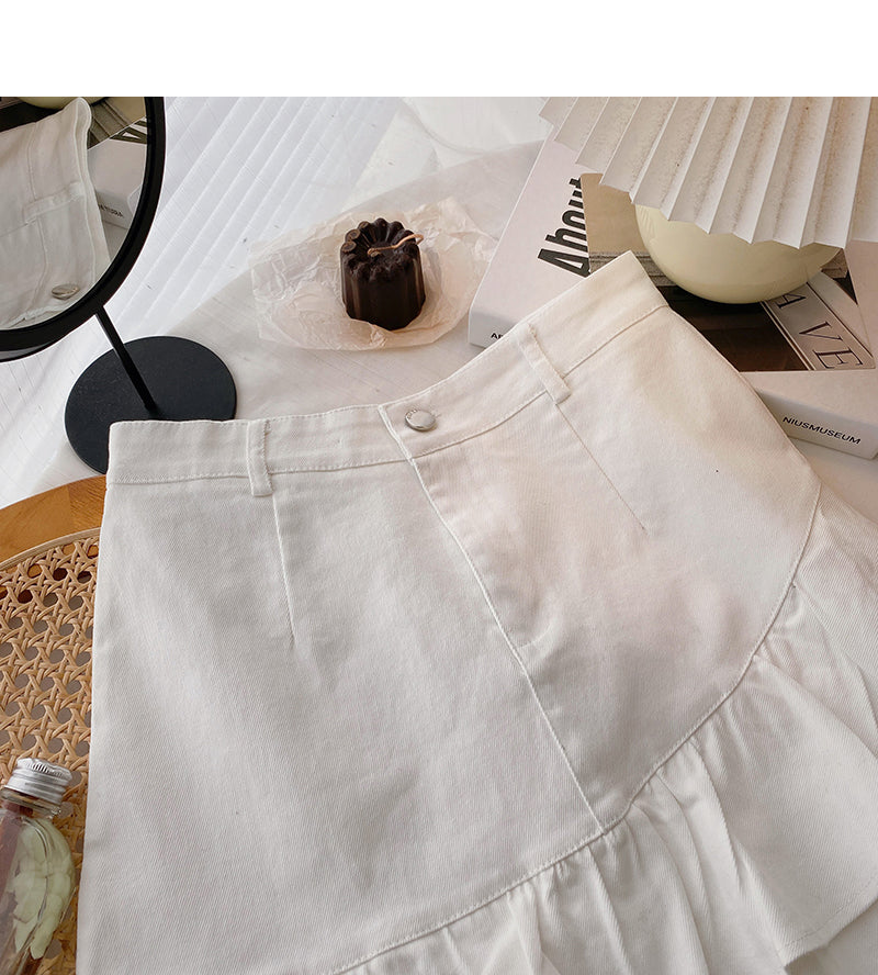 Slim Ruffle irregular Hip Wrap fishtail skirt  5655