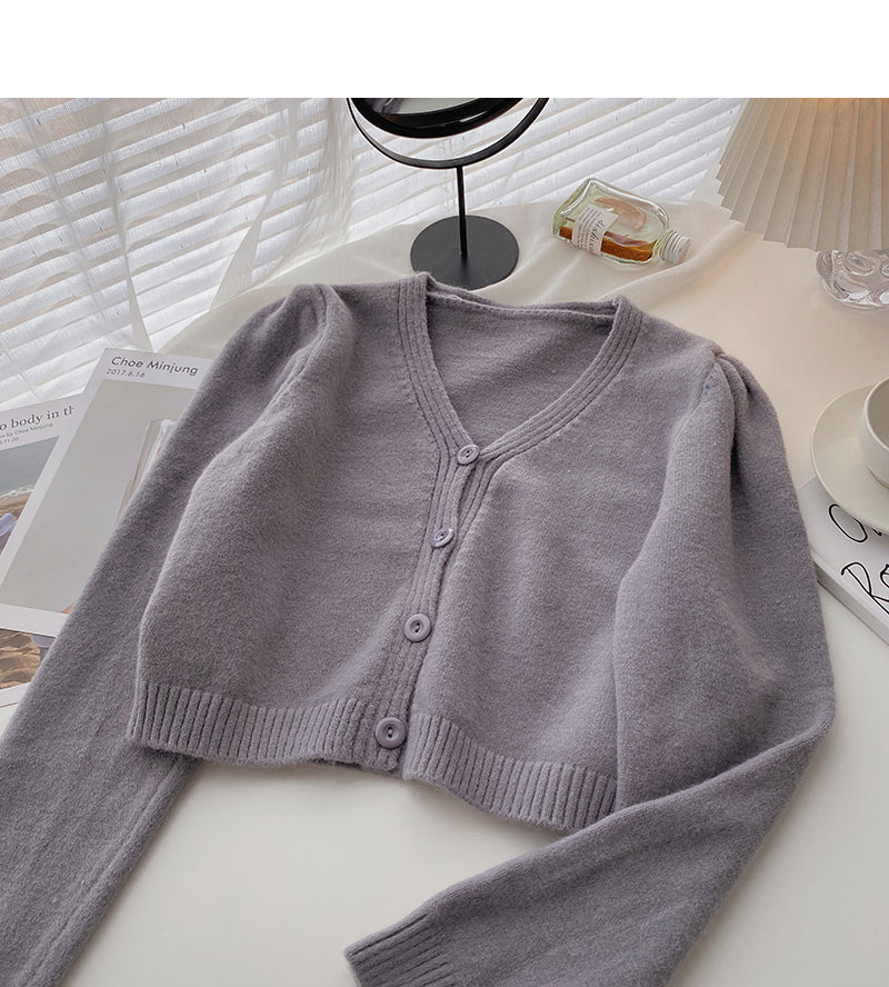 Korean fashion short high waist versatile small V-neck top fashion  5894