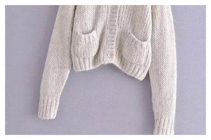 New commuter simple and versatile knitted sweater coat  7516