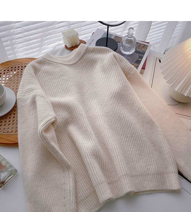 The new Korean version is lazy and slim, with long sleeved Pullover Top  5937