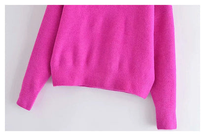 Versatile Soft Knit Long Sleeve V-neck rib knit  7166