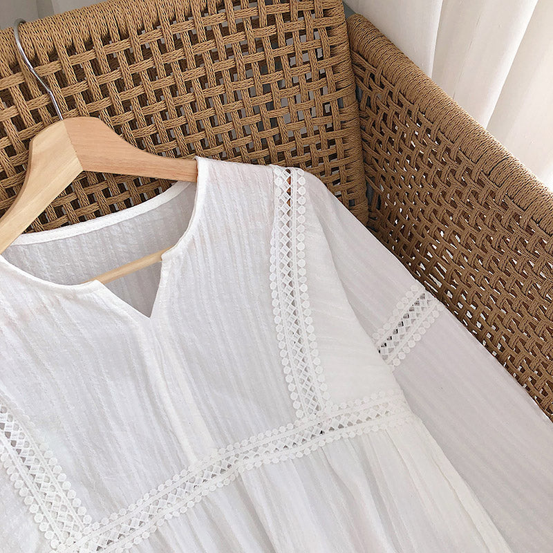 V-neck Pullover loose long sleeve baby shirt women's top  6234