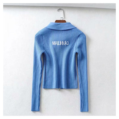 Slim Polo neck T-shirt with embroidered letters on the back  7272