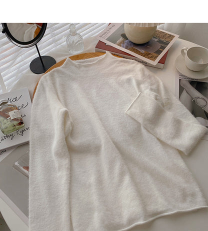 Korean half high collar versatile candy colored bottomed sweater  6557
