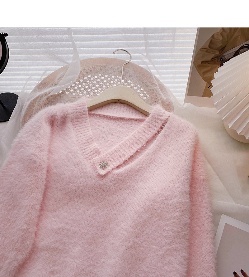 Korean fashion, foreign style, sweet design, long sleeve top, fashion  6184