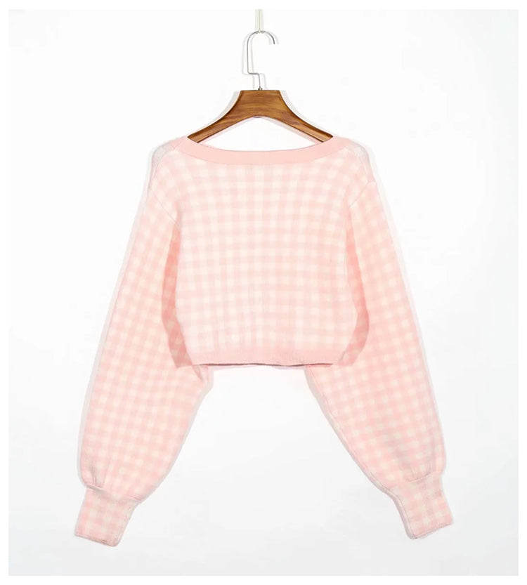 Knitted cardigan girl's top high waist open navel sweater coat sweater  7170