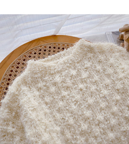Fashionable foreign style sweater versatile round neck Pullover  6069