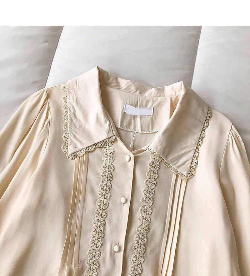 Women's sense of minority solid color shirt  6260