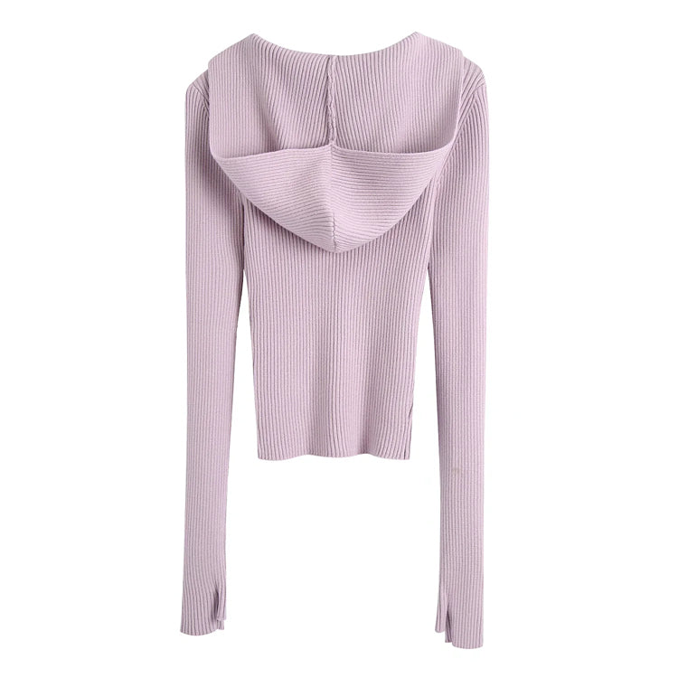 Versatile slim fit thumb detail Hoodie  7448