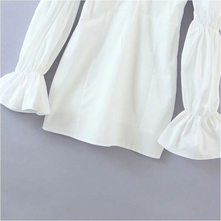 Retro court style square collar sweet foreign style Hip Wrap Skirt  7142