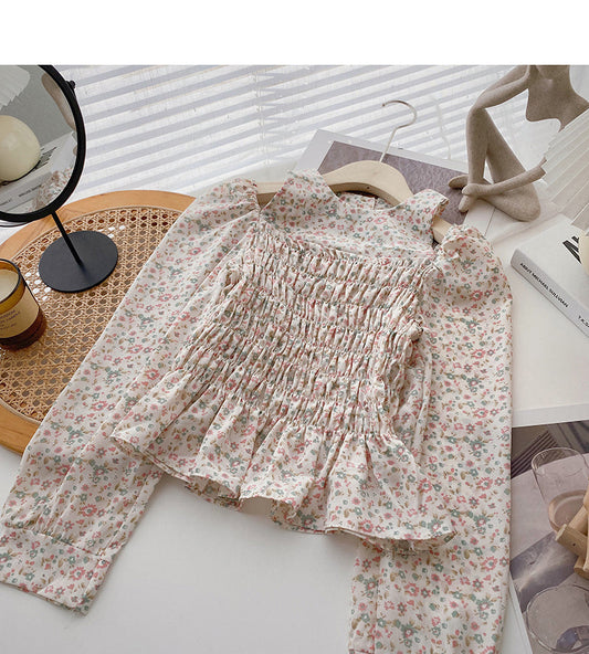Korean retro hanging neck hollow off shoulder slim fitting top  6373