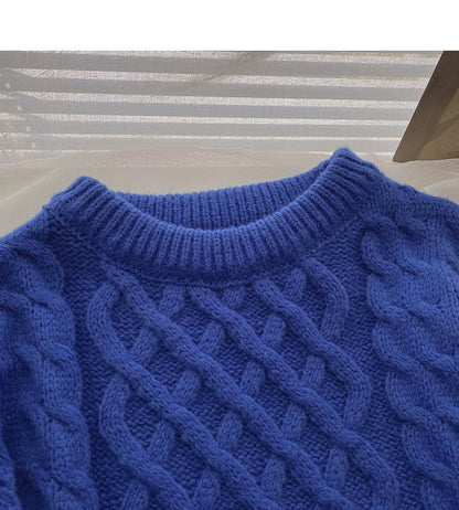 Korean design, loose and thin texture, versatile long sleeved sweater  6147