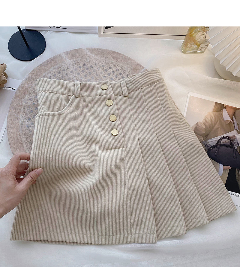 Slim design high waist A-line skirt  5653