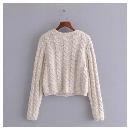 Versatile synthetic gem button 8-ply cardigan  7409