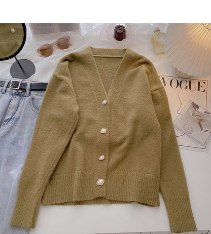 Korean retro personalized single breasted top fashion  5977