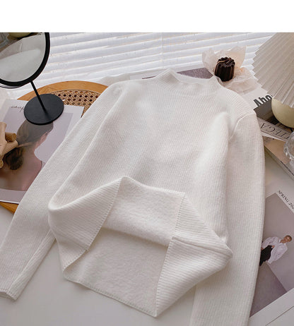 Versatile simple Pullover long sleeve bottomed top  6623