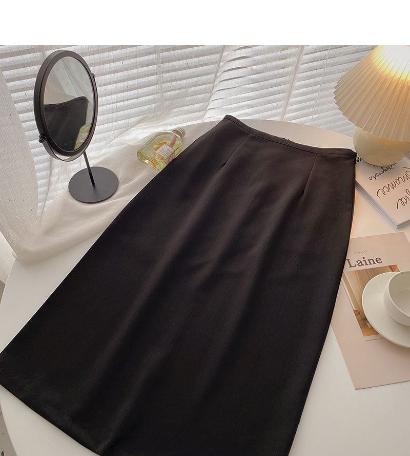 Split design, casual and versatile, popular high waist A-line skirt  5701