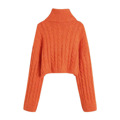 Versatile eight strand short navel exposed sweater  7484