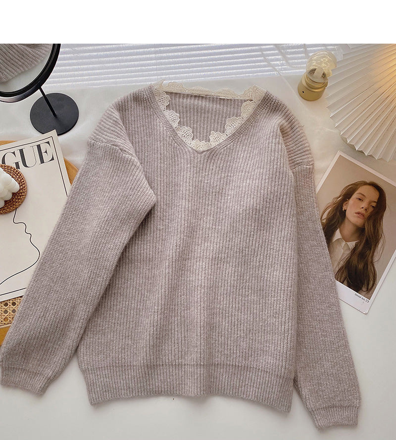 Korean sweet design loose long sleeve top  5961